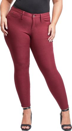 YMI Womens Hyperstretch Mid-Rise Skinny Jeans Pants, Dark Wine, 1X (Pack of 6)
