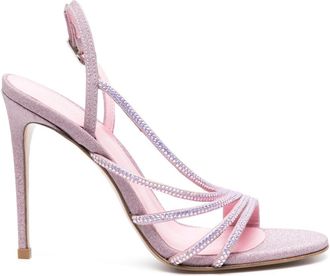 Le Silla Scarlet 105mm rhinestone-embellished sandals - women - Glitter/Calf Leather/Fabric/Calf Leather - 41.5 - Pink