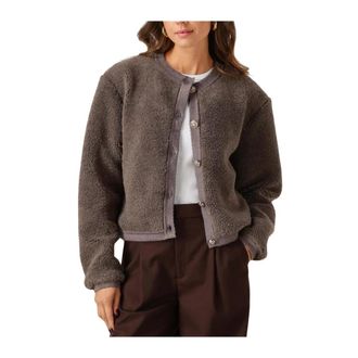 Notre-V Truien & Vesten, Dames, Bruin, 2Xl, Polyester, Grijze Gebreide Trui voor Vrouwen