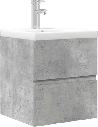 vidaXL 2 Piece Bathroom Furniture Set Concrete Grey Engineered Wood vidaXL