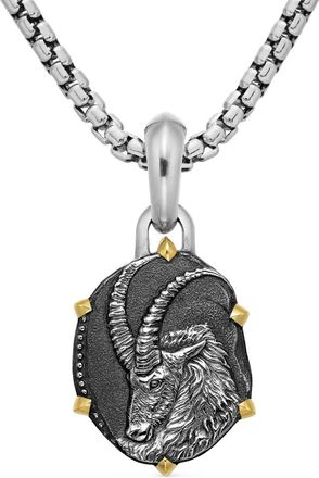 David Yurman Pendente Capricorn in oro giallo 18kt e argento sterling (33mm)