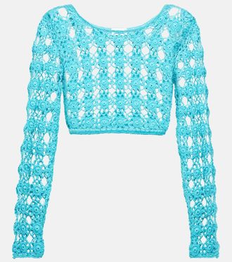 Anna Kosturova Bella cotton crochet crop top