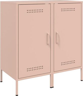 vidaXL Sideboards 2 pcs Pink 36x39x79 cm Steel Vidaxl