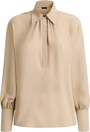 Kiton Sartorial Shirt Polo - Dames - Blouses - Beige - S - Overhemden