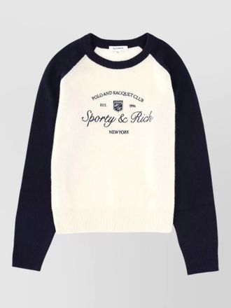 Sporty & Rich logo jersey crew neck raglan sleeves