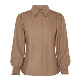 Notyz Camicia in Pelle - - Jackets - Donna - Beige - S