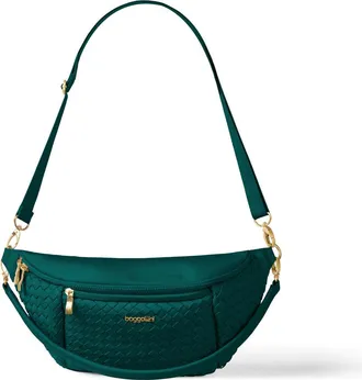 Baggallini Stanton Woven Crossbody in Jade Woven Twill at Nordstrom
