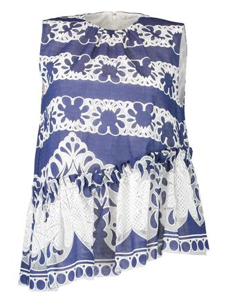 Borgo De Nor Alora top - women - Linen/Flax/Cotton - 6 - Blue