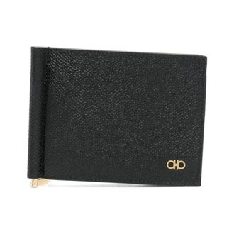 Ferragamo Wallets & Cardholders, male, Black, Size: ONE SIZE Black Leather Bi-Fold Cardholder Wallet