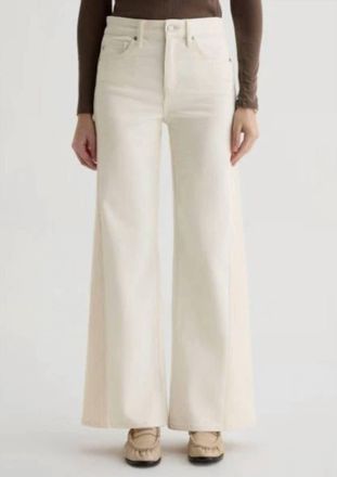 AG - Adriano Goldschmied Saige Wide Leg Mid Rise Jean In Powder/ecru