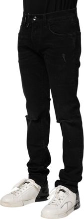 Dolce & Gabbana Black Cotton Skinny Men Denim Jeans Elastane Clothing