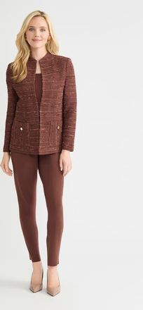 Misook Tailored Tonal Ribbon Knit Jacket in Truffle at Nordstrom, Size Xx-Large