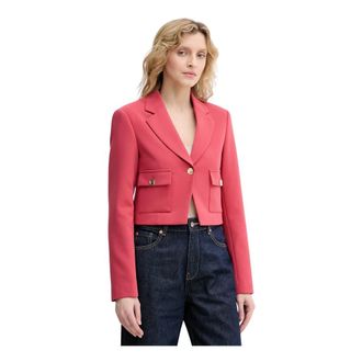 Benetton Enkelrijig Blazer - Dames - Blazers - Rood - S - Polyester - Jassen