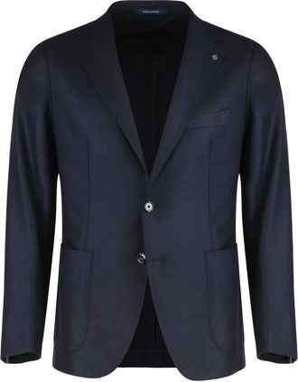 Tagliatore Enkelrijige blazer met twee knopen - Heren - Blazers - Blauw - M - Wol - Jassen