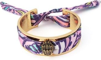 Kurt Geiger Butterfly Fabric Tie Bracelet in Gold/Multi at Nordstrom