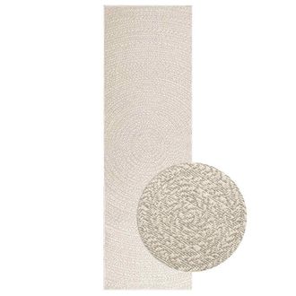 Berkfield Home Rug ZIZUR Cream 80x250 cm Jute Look Indoor & Outdoor | Size: Medium