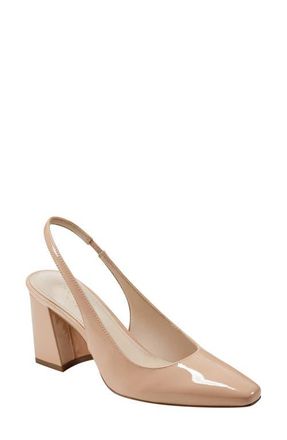 Marc Fisher Valinda Block Heel Slingback Pump in Light Natural at Nordstrom, Size 9.5