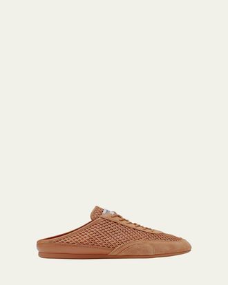 Jimmy Choo London Sunny Woven Mixed Leather Sneaker Mules