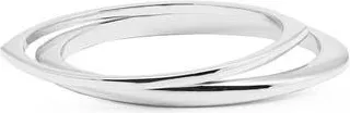 Open Edit Set of Two Pointed Oval Bangles in Silver at Nordstrom Rack