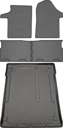 OEM Mercedes Vito W639 Van (5 Puertas) De 08.2003 A 09.2014. Juego: Alfombrillas De Goma Para Coche + Alfombrilla Para Maletero