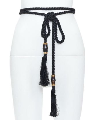 Gucci 2011 Runway Braided Cord Rope Bamboo Tassel Self-Wrap Accessory Belt (Authentic Pre-Loved)