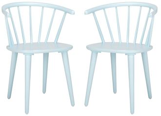 Safavieh Set de 2 sillas auxiliares en madera de caucho azul
