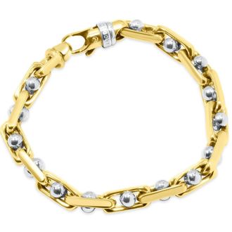 Pompeii3 Mens Link 14k Gold (64gram) or Platinum (103gram) 7.5mm Bracelet 8
