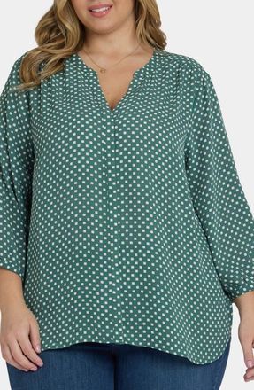 NYDJ Pintuck Top in Adeline Dots at Nordstrom, Size 2X