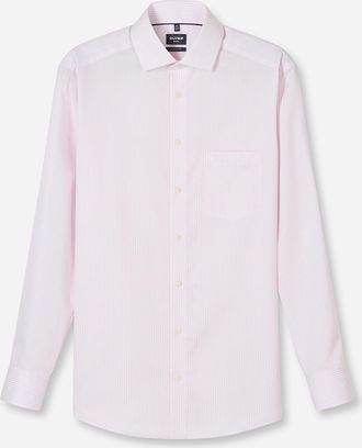 Olymp Businesshemd OLYMP Luxor modern fit, Herren, Gr. 38, N-Gr, hellrose, Web, Obermaterial: 100% Baumwolle, 2-Knopf-Manschette, Hemden Businesshemd, fein 