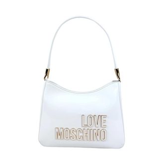 Love Moschino Shoulder Bags, female, White, Size: ONE SIZE Pu Lucido Hobo