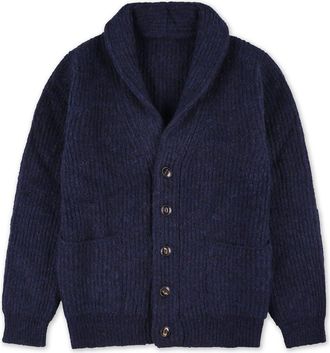 Fortela Alpaca Shawl Collar Cardigan in Blue at Nordstrom, Size X-Large Eu