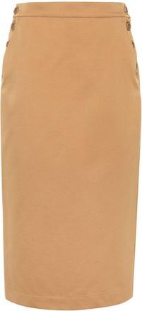 Max Mara Cresta cotton pencil skirt - women - Cotton - 44 - Brown