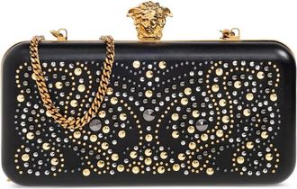 Versace Clutch verfraaid met ketting - Zwart