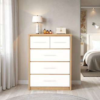 Seconique Seville 3+2 Drawer Chest in White