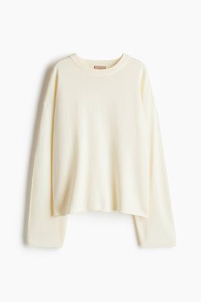 H&M Pullover mit Rollkanten - Cremefarben