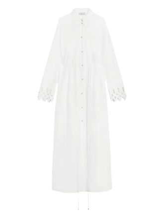Blumarine long-sleeve maxi shirt dress - women - Polyester/Cotton - 44 - White