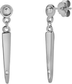 LuvMyJewelry Elvara Sterling Silver 0.02 Ct Natural Diamond Minimal Drop Earrings in 925 Sterling Silver at Nordstrom