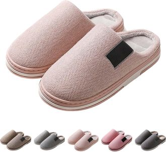 Generic Anti Slip Slippers Women Mens House Slippers With Non-Rubber Soles Soles Indoor Home Shoes Comfy Memory Foam Slipper Closed Toe Warm Slipper Daily Fla