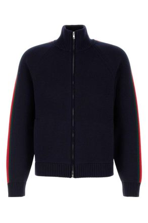 Gucci Blue Mock Collar Sweater
