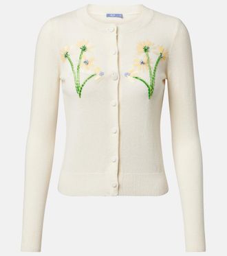 LEO LIN Claire embellished wool and cashmere cardigan