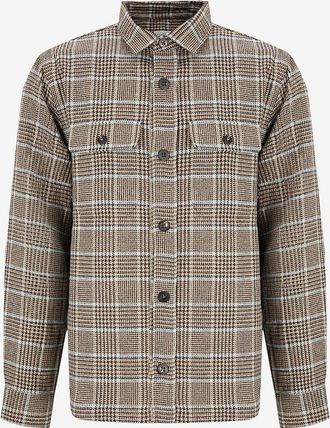 04651/ Kariertes Überhemd aus Wollmix-Flanell