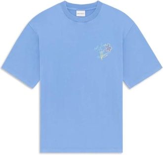 Dr&ocirc;le de Monsieur Esquisse Slogan T-shirt - Heren - T-shirts - Blauw - S - Katoen - Tops