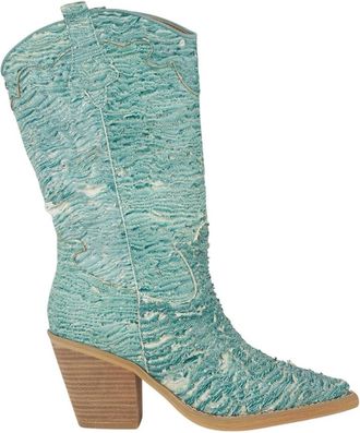 Alma En Pena Geborduurde laars met hak - Dames - Cowboylaarzen - Groen - 39 EU - Schoenen