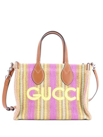 Gucci Logo Shopper Tote Jute Small satchel - Multicolour