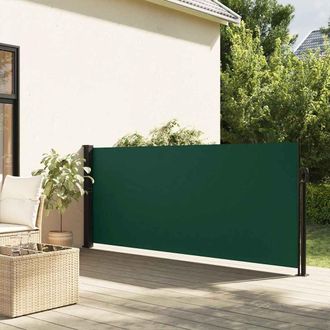 Berkfield Home Retractable Side Awning Dark Green 140x500 cm