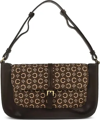 Celine 1990-2000s handtas met gesp en print - Bruin