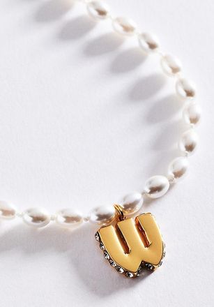 Anthropologie Pearl Initial Necklace