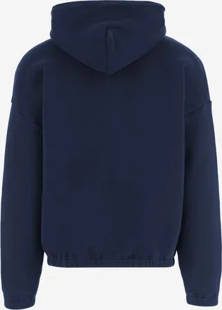 Autry Mens Cotton Zip-Up Hoodie Blue Sweatshirts Sweater