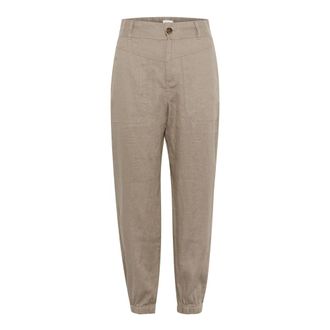 Part Two Tapered Trousers, female, Beige, Size: XL Desert Taupe Linen Trousers