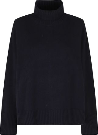 SOEUR Blue William High Neck Merino Wool Sweater